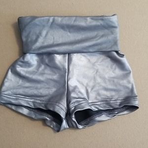 American Apparel High Waisted Booty Shorts Silver